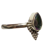 Load image into Gallery viewer, Sterling Silver Mystic Topaz gemstone ring. Size 3, 4, 5, 6, 7, 8, 9, 10, 11, 12, 13.  BR032
