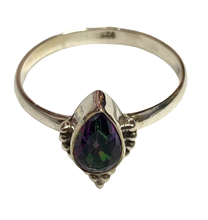 Load image into Gallery viewer, Sterling Silver Mystic Topaz gemstone ring. Size 3, 4, 5, 6, 7, 8, 9, 10, 11, 12, 13.  BR032
