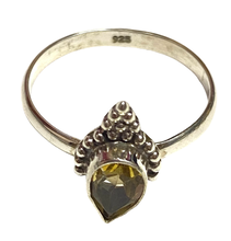 Load image into Gallery viewer, Sterling Silver Citrine gemstone ring. Size 3, 4, 5, 6, 7, 8, 9, 10, 11, 12, 13.  BR031
