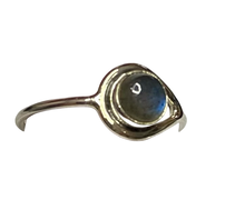 Load image into Gallery viewer, Labradorite Sterling Silver ring size 3, 4, 5, 6, 7, 8, 9, 10, 11, 12, 13    BR034
