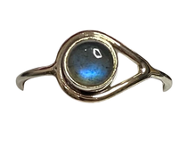 Load image into Gallery viewer, Labradorite Sterling Silver ring size 3, 4, 5, 6, 7, 8, 9, 10, 11, 12, 13    BR034

