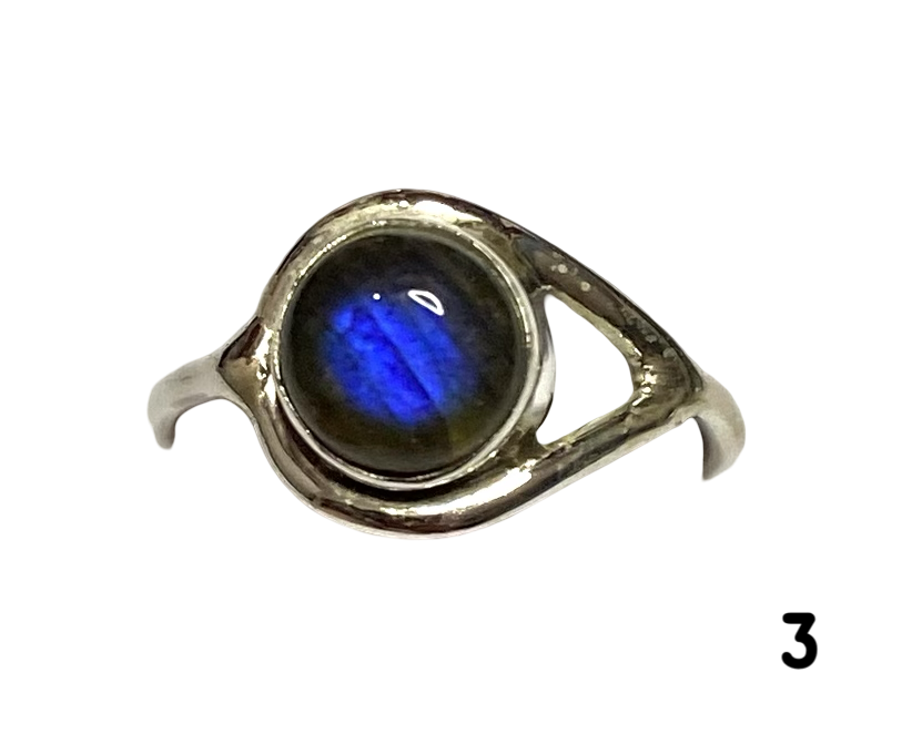 Labradorite Sterling Silver ring size 3, 4, 5, 6, 7, 8, 9, 10, 11, 12, 13    BR034