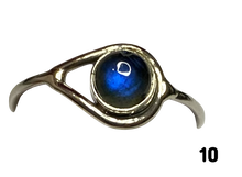 Load image into Gallery viewer, Labradorite Sterling Silver ring size 3, 4, 5, 6, 7, 8, 9, 10, 11, 12, 13    BR034
