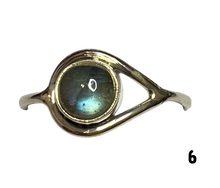 Load image into Gallery viewer, Labradorite Sterling Silver ring size 3, 4, 5, 6, 7, 8, 9, 10, 11, 12, 13    BR034
