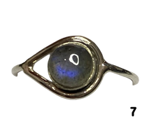 Load image into Gallery viewer, Labradorite Sterling Silver ring size 3, 4, 5, 6, 7, 8, 9, 10, 11, 12, 13    BR034
