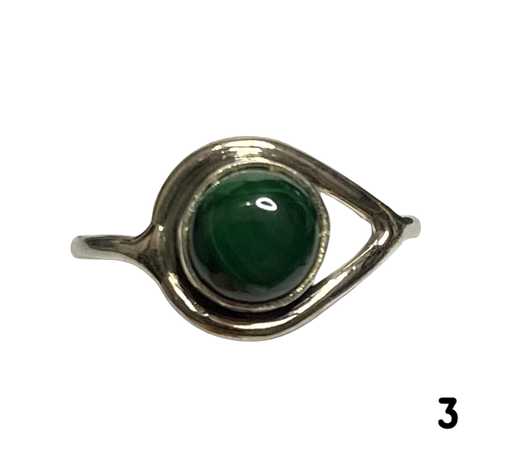 Malachite Sterling Silver ring size 3, 4, 5, 6, 7, 8, 9, 10, 11, 12, 13   BR035