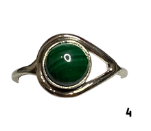 Load image into Gallery viewer, Malachite Sterling Silver ring size 3, 4, 5, 6, 7, 8, 9, 10, 11, 12, 13   BR035
