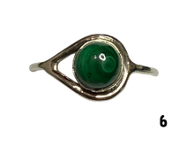 Load image into Gallery viewer, Malachite Sterling Silver ring size 3, 4, 5, 6, 7, 8, 9, 10, 11, 12, 13   BR035
