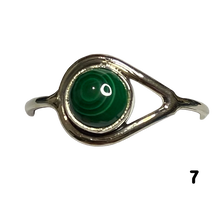 Load image into Gallery viewer, Malachite Sterling Silver ring size 3, 4, 5, 6, 7, 8, 9, 10, 11, 12, 13   BR035

