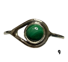 Load image into Gallery viewer, Malachite Sterling Silver ring size 3, 4, 5, 6, 7, 8, 9, 10, 11, 12, 13   BR035
