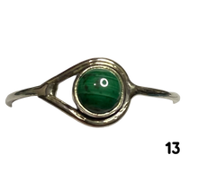 Load image into Gallery viewer, Malachite Sterling Silver ring size 3, 4, 5, 6, 7, 8, 9, 10, 11, 12, 13   BR035
