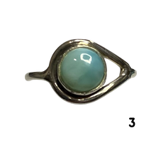 Load image into Gallery viewer, Larimar Sterling Silver ring size 3, 4, 5, 6, 7, 8, 9, 10, 11, 12, 13   BR036
