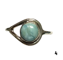 Load image into Gallery viewer, Larimar Sterling Silver ring size 3, 4, 5, 6, 7, 8, 9, 10, 11, 12, 13   BR036
