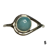 Load image into Gallery viewer, Larimar Sterling Silver ring size 3, 4, 5, 6, 7, 8, 9, 10, 11, 12, 13   BR036
