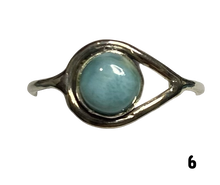 Load image into Gallery viewer, Larimar Sterling Silver ring size 3, 4, 5, 6, 7, 8, 9, 10, 11, 12, 13   BR036
