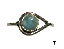 Load image into Gallery viewer, Larimar Sterling Silver ring size 3, 4, 5, 6, 7, 8, 9, 10, 11, 12, 13   BR036
