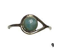 Load image into Gallery viewer, Larimar Sterling Silver ring size 3, 4, 5, 6, 7, 8, 9, 10, 11, 12, 13   BR036
