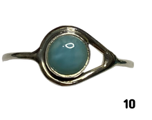Load image into Gallery viewer, Larimar Sterling Silver ring size 3, 4, 5, 6, 7, 8, 9, 10, 11, 12, 13   BR036
