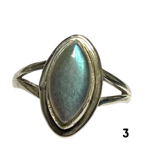 Load image into Gallery viewer, Labradorite Sterling Silver ring size 3, 4, 5, 6, 7, 8, 9, 10, 11, 12, 13   BR038
