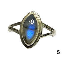 Load image into Gallery viewer, Labradorite Sterling Silver ring size 3, 4, 5, 6, 7, 8, 9, 10, 11, 12, 13   BR038

