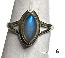 Load image into Gallery viewer, Labradorite Sterling Silver ring size 3, 4, 5, 6, 7, 8, 9, 10, 11, 12, 13   BR038
