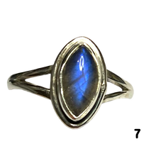 Load image into Gallery viewer, Labradorite Sterling Silver ring size 3, 4, 5, 6, 7, 8, 9, 10, 11, 12, 13   BR038
