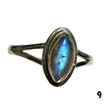 Load image into Gallery viewer, Labradorite Sterling Silver ring size 3, 4, 5, 6, 7, 8, 9, 10, 11, 12, 13   BR038
