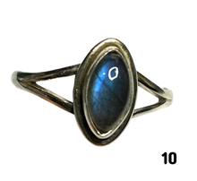 Load image into Gallery viewer, Labradorite Sterling Silver ring size 3, 4, 5, 6, 7, 8, 9, 10, 11, 12, 13   BR038

