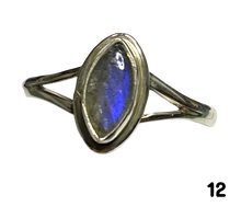 Load image into Gallery viewer, Labradorite Sterling Silver ring size 3, 4, 5, 6, 7, 8, 9, 10, 11, 12, 13   BR038
