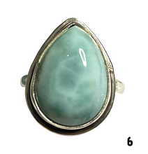 Load image into Gallery viewer, Larimar Sterling Silver ring size  6, 7, 8, 9, 10, 11, 12, 13   BR039
