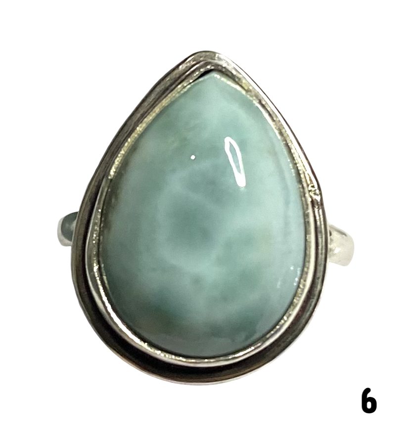 Larimar Sterling Silver ring size  6, 7, 8, 9, 10, 11, 12, 13   BR039