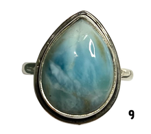 Load image into Gallery viewer, Larimar Sterling Silver ring size  6, 7, 8, 9, 10, 11, 12, 13   BR039
