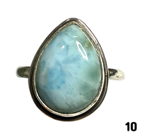 Load image into Gallery viewer, Larimar Sterling Silver ring size  6, 7, 8, 9, 10, 11, 12, 13   BR039
