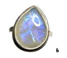 Load image into Gallery viewer, Moonstone Sterling Silver ring size  6, 7, 8, 9, 10, 11, 12, 13   BR040

