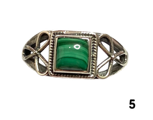 Load image into Gallery viewer, Malachite Sterling Silver ring size  3, 4, 5, 6, 7, 8, 9, 10, 11, 12, 13    BR050
