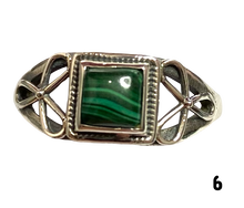 Load image into Gallery viewer, Malachite Sterling Silver ring size  3, 4, 5, 6, 7, 8, 9, 10, 11, 12, 13    BR050
