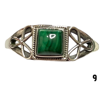 Load image into Gallery viewer, Malachite Sterling Silver ring size  3, 4, 5, 6, 7, 8, 9, 10, 11, 12, 13    BR050
