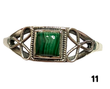 Load image into Gallery viewer, Malachite Sterling Silver ring size  3, 4, 5, 6, 7, 8, 9, 10, 11, 12, 13    BR050
