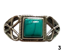 Load image into Gallery viewer, Turquoise Sterling Silver ring size  3, 4, 5, 6, 7, 8, 9, 10, 11, 12, 13    BR051
