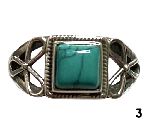 Turquoise Sterling Silver ring size  3, 4, 5, 6, 7, 8, 9, 10, 11, 12, 13    BR051