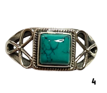 Load image into Gallery viewer, Turquoise Sterling Silver ring size  3, 4, 5, 6, 7, 8, 9, 10, 11, 12, 13    BR051
