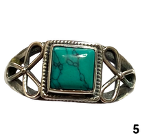 Load image into Gallery viewer, Turquoise Sterling Silver ring size  3, 4, 5, 6, 7, 8, 9, 10, 11, 12, 13    BR051
