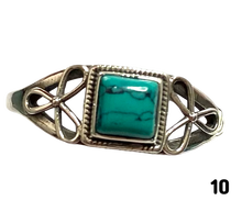 Load image into Gallery viewer, Turquoise Sterling Silver ring size  3, 4, 5, 6, 7, 8, 9, 10, 11, 12, 13    BR051
