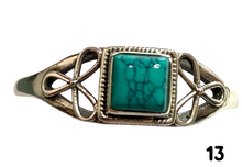 Load image into Gallery viewer, Turquoise Sterling Silver ring size  3, 4, 5, 6, 7, 8, 9, 10, 11, 12, 13    BR051
