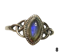 Load image into Gallery viewer, Labradorite Sterling Silver ring size  3, 4, 5, 6, 7, 8, 9, 10, 11, 12, 13    BR054
