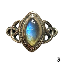 Load image into Gallery viewer, Labradorite Sterling Silver ring size  3, 4, 5, 6, 7, 8, 9, 10, 11, 12, 13    BR054

