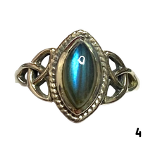 Load image into Gallery viewer, Labradorite Sterling Silver ring size  3, 4, 5, 6, 7, 8, 9, 10, 11, 12, 13    BR054

