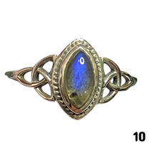 Load image into Gallery viewer, Labradorite Sterling Silver ring size  3, 4, 5, 6, 7, 8, 9, 10, 11, 12, 13    BR054
