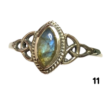 Load image into Gallery viewer, Labradorite Sterling Silver ring size  3, 4, 5, 6, 7, 8, 9, 10, 11, 12, 13    BR054
