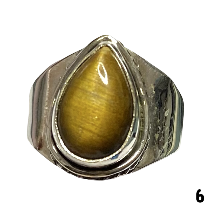 Tigers Eye Sterling Silver ring size   6, 7, 8, 9, 10, 11, 12, 13    BR056